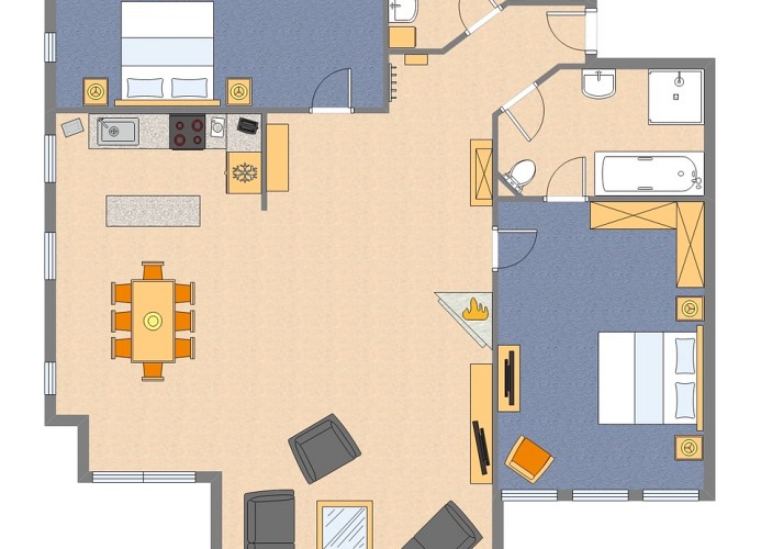 Grundriss der Wohnung 8 in der Villa Undine