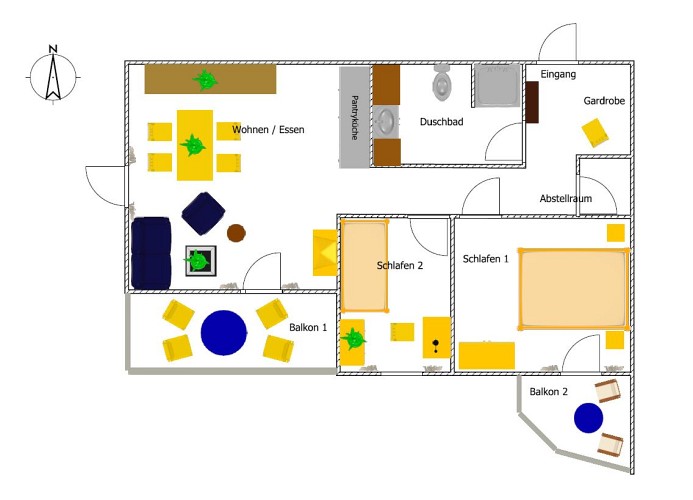 Grundriss der Wohnung 10 in der Villa Strandpalais