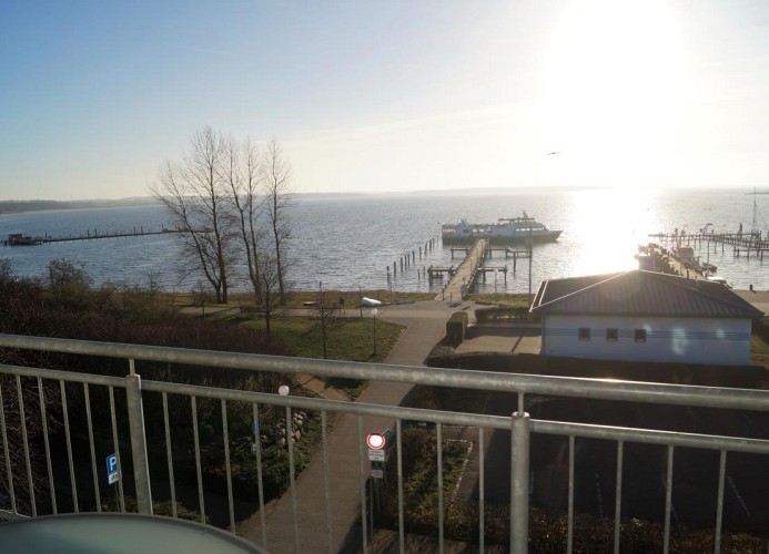 Blick auf das Haff vom Balkon aus