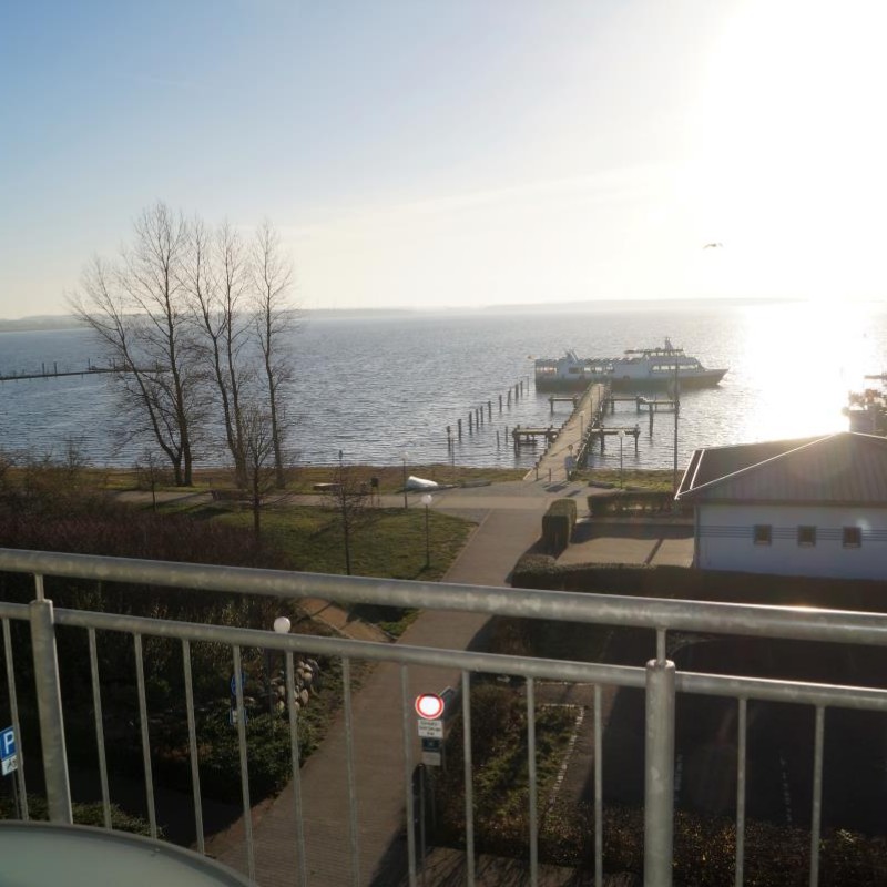 Blick auf das Haff vom Balkon aus