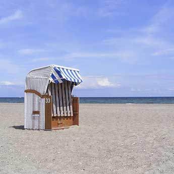 Strandkorb am Strand von Usedom